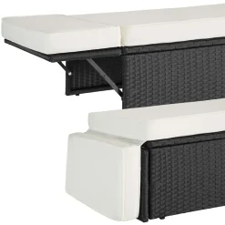 Tectake Rattan Lounge Korfu - Schwarz -Garten- & Gewächshäuser Geschäft 5be2d6bd493869258698885f13f9e958