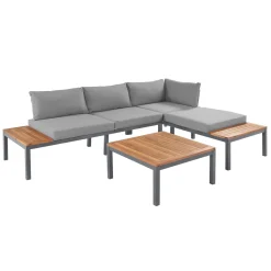 Merax Gartenmöbelset 4-teilig Loungeset Loungegruppe Aus Akazienholz Und Stahlrahmen, Balkonmöbel Set Mit Tisch Und Kissen, 250*172*67cm 15 Merax Gartenmöbelset 4-teilig Loungeset Loungegruppe Aus Akazienholz Und Stahlrahmen, Balkonmöbel Set Mit Tisch Und Kissen, 250*172*67cm -Garten- & Gewächshäuser Geschäft 5be639c378366bcc77059a4ae6cb831f