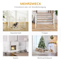 PawHut Welpenauslauf Freigehege Für Hund Schutzgitter Mit Tür Kaminschutzgitter Flexible Klappbar 8 Paneele Je 60 X 76 Cm Weiß 16 PawHut Welpenauslauf Freigehege Für Hund Schutzgitter Mit Tür Kaminschutzgitter Flexible Klappbar 8 Paneele Je 60 X 76 Cm Weiß -Garten- & Gewächshäuser Geschäft 5bee3e806dcaa061eeed232e56f5e93b