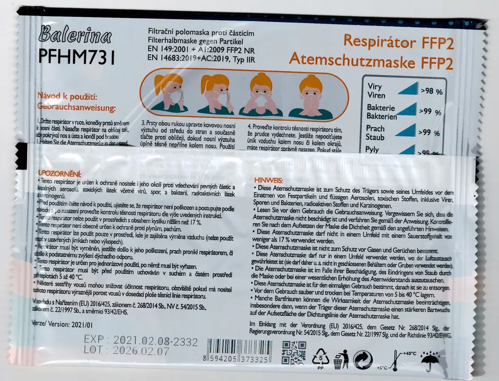 Balerina-Czech S.r.o. Tschechischer FFP2 Nano-Respirator - Palästina (Nr.100) 6 Balerina-Czech S.r.o. Tschechischer FFP2 Nano-Respirator - Palästina (Nr.100) – Bild 6