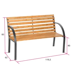 Tectake Gartenbank Micha 2-Sitzer Aus Holz 119,5x 62x83cm - Braun -Garten- & Gewächshäuser Geschäft 5c46b23529c825dfca6bdec61be6a9d0