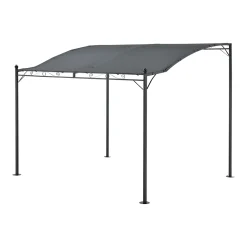 En.casa Pergola Teresina 300x250 Cm Gartenpavillon Überdachung Witterungsbeständig Gartenzelt Grillpavillon Sonnnenschutz Stahlgestell Dunkelgrau