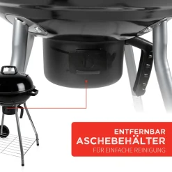 BBQ Collection Holzkohlegrill, Kugelgrill Rundgrill Ø 45 X 83 Cm Mit Deckel, Stabiler Standgrill Auf Rädern Mit Abnehmbarem Aschekasten & Ablagegitter, Schwarz -Garten- & Gewächshäuser Geschäft 5c7fa1e2f50e664d5895224d37aeffff