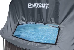 Bestway® Steel Pro MAX™ Frame Pool Set Mit Filterpumpe + Verdeck Ø 366 X 122 Cm, Lichtgrau, Rund -Garten- & Gewächshäuser Geschäft 5c9b88fdc08fc03f134f2380275cde1e