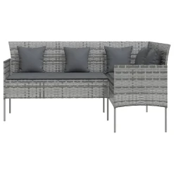 VidaXL Sofa In L-Form Mit Kissen Poly Rattan Grau -Garten- & Gewächshäuser Geschäft 5cc5fa5e263be42cdd8bf7306633a7e0 1
