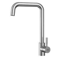 Wasserhahn Küche Edelstahl, M Mehoom Küchenarmatur 360° Drehbar, Mischbatterie Küche Mit Abnehmbarer ABS Sprudler, Spültischarmatur Mit G3/8'' Anschlüsse, Keramikkartusche, Hoher Auslauf (245mm)