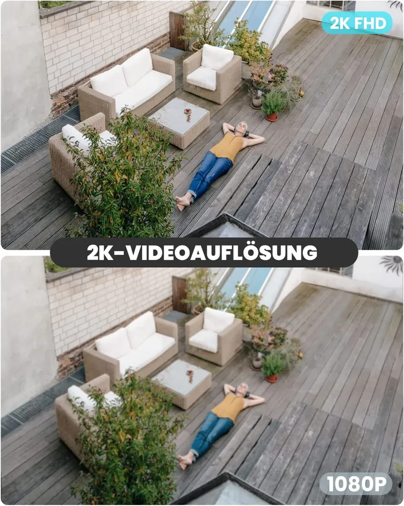 IeGeek 2K 3MP Überwachungskamera Aussen Akku, Kabellose WLAN Kamera Outdoor Mit PIR Bewegungsmelder, Personen/Autoerkennung, Farbnachtsicht, 2-Wege Audio, Arbeit Mit Alexa, IP65 3 IeGeek 2K 3MP Überwachungskamera Aussen Akku, Kabellose WLAN Kamera Outdoor Mit PIR Bewegungsmelder, Personen/Autoerkennung, Farbnachtsicht, 2-Wege Audio, Arbeit Mit Alexa, IP65 – Bild 3