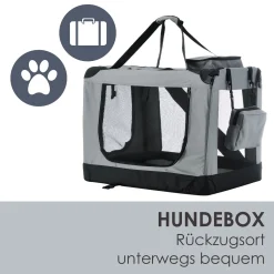 Juskys Hundetransportbox Lassie XL (grau) Faltbar - 58 X 82 X 58 Cm - Hundebox Mit Decke, Tasche & Griffen – Stoff Autotransportbox Für Hunde 13 Juskys Hundetransportbox Lassie XL (grau) Faltbar - 58 X 82 X 58 Cm - Hundebox Mit Decke, Tasche & Griffen – Stoff Autotransportbox Für Hunde -Garten- & Gewächshäuser Geschäft 5cee2bcaec342669c58115c01d79cb0f
