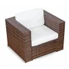 XINRO 3tlg. (1er) Lounge Sessel Polyrattan Gartenmöbel - Braun-mix