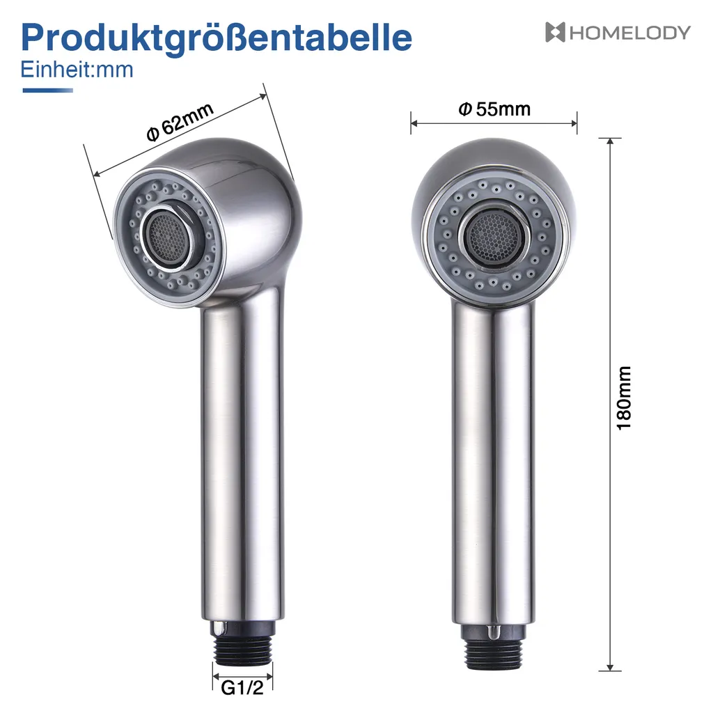 Homelody Geschirrbrause Ersatzkopf 2 Strahlarten Brausekopf Küchenarmatur Wasser Sparen, Handbrause Küche, Spülbrause Für Küchenarmatur Spültischarmatur 8 Homelody Geschirrbrause Ersatzkopf 2 Strahlarten Brausekopf Küchenarmatur Wasser Sparen, Handbrause Küche, Spülbrause Für Küchenarmatur Spültischarmatur – Bild 8