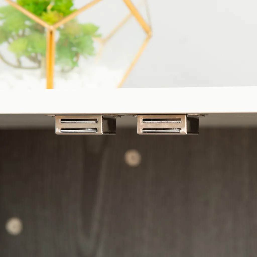 PawHut Hundekäfig Aus Holz Mit Tischoberfläche Schrank Kissen Erhöhtes Design Hundebox Hundehütte Hundekisten Für Mittelgroße Kleine Hunde Beistelltisch Design Innen Grau+Weiß 85 X 55 X 75 Cm 3 PawHut Hundekäfig Aus Holz Mit Tischoberfläche Schrank Kissen Erhöhtes Design Hundebox Hundehütte Hundekisten Für Mittelgroße Kleine Hunde Beistelltisch Design Innen Grau+Weiß 85 X 55 X 75 Cm – Bild 3