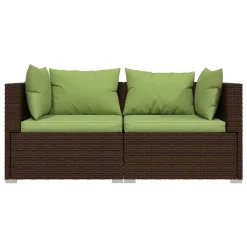 VidaXL 2-Sitzer-Sofa Mit Kissen Braun Poly Rattan -Garten- & Gewächshäuser Geschäft 5d94f5491b1a780559dc2a284b4f9863