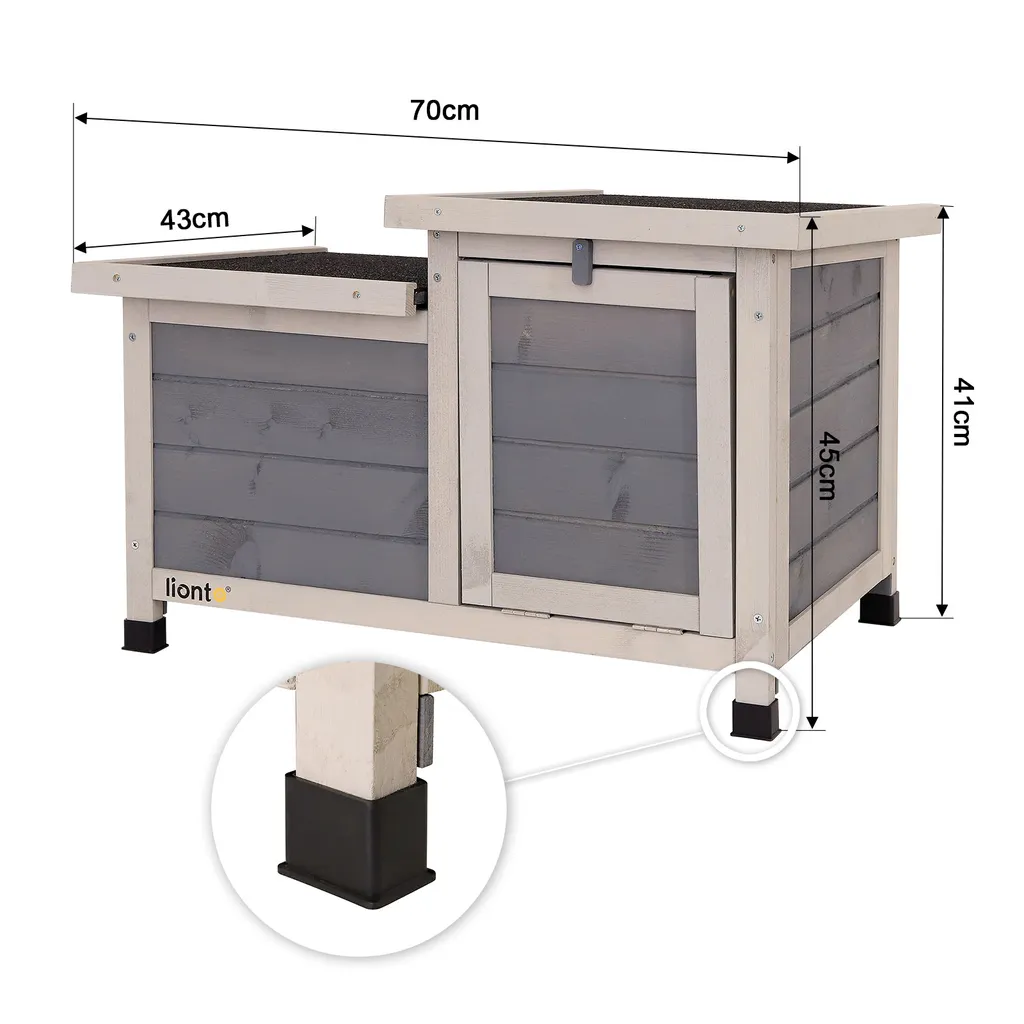 Lionto Kaninchenstall Kleintierhaus Nagerhaus Kleintierstall Aus Holz Grau 70x43x45 Cm 5 Lionto Kaninchenstall Kleintierhaus Nagerhaus Kleintierstall Aus Holz Grau 70x43x45 Cm – Bild 5
