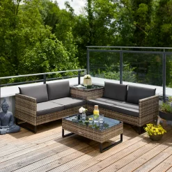 Tectake Rattanlounge Ostuni - Schwarz -Garten- & Gewächshäuser Geschäft 5d9e15c83758007deb0d7e49221f6a68