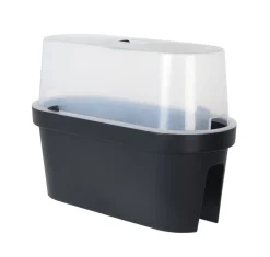 Spetebo Balkon Blumentopf Mit Deckel 59 Cm - Gewächshaus Balkongeländer