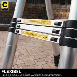 Craftfull Klapp-Teleskopleiter CF-102A - Aluminium - Klappleiter Und Anlegeleiter - Inkl. Tragetasche - Stehleiter - Mehrzweckleiter - 2 X 2.8 Meter (Total 5.6 M) -Garten- & Gewächshäuser Geschäft 5dac63ada35ea612ce4d587d1279dfa4