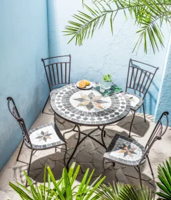 Dehner Mosaiktisch Diana, Ø 90 Cm, Höhe 75 Cm, Stahl/Stein, Braun/grau/weiß -Garten- & Gewächshäuser Geschäft 5dbf08f549af3a7e72bf938ee15c4bfa