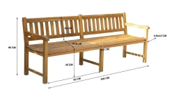 Grasekamp Gartenbank Bank Holzbank Akazie 200cm - Natur -Garten- & Gewächshäuser Geschäft 5dc22b7b56c740e62d985dbbe38ee874