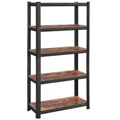 SONGMICS Standregal, Bücherregal, Lagerregal, 5 Ablagen, Küchenregal, Regal, 30 X 75 X 150 Cm, Bis 650 Kg Belastbar, Verstellbare Ablagen