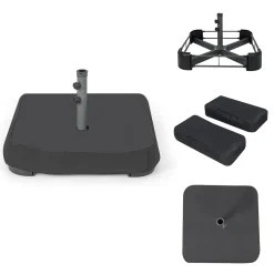 COSTWAY Sonnenschirmständer Mit Sandsäcken (90 Kg Füllkapazität), 2 Feststellknöpfen, Sonnenschirm Ständer Befüllbar, Schirmständer Marktschirmständer Für Terrasse, Garten