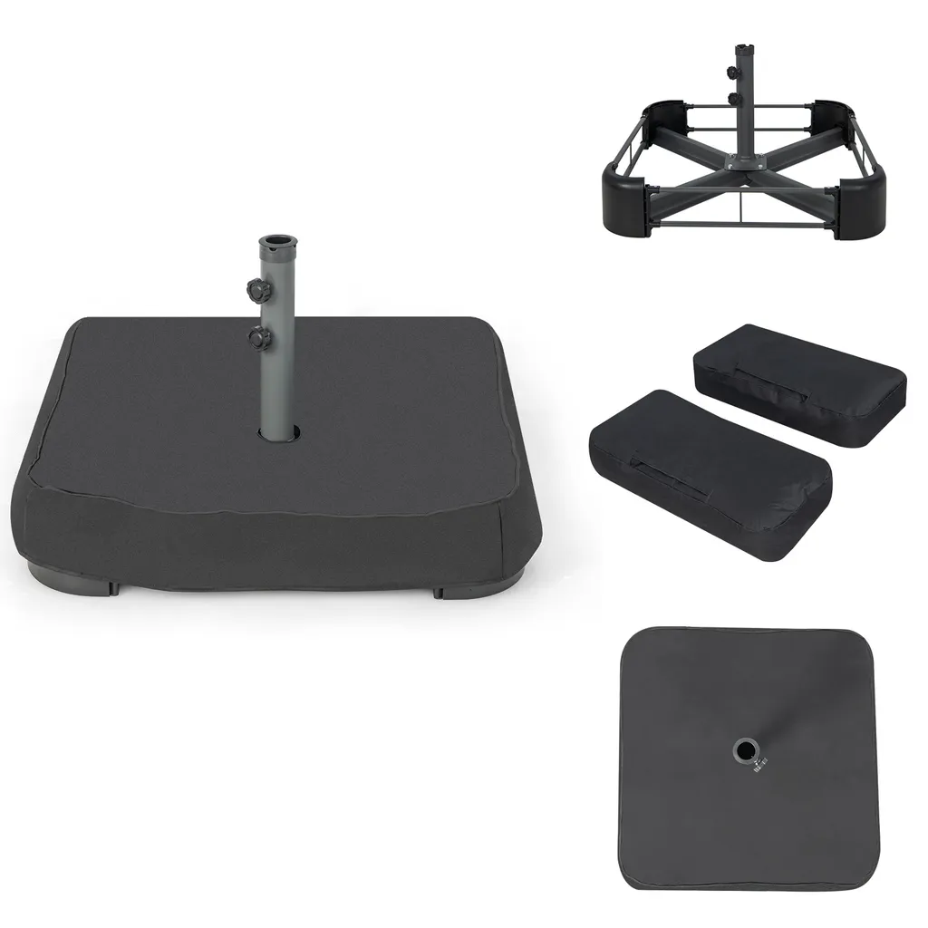 COSTWAY Sonnenschirmständer Mit Sandsäcken (90 Kg Füllkapazität), 2 Feststellknöpfen, Sonnenschirm Ständer Befüllbar, Schirmständer Marktschirmständer Für Terrasse, Garten 1 COSTWAY Sonnenschirmständer Mit Sandsäcken (90 Kg Füllkapazität), 2 Feststellknöpfen, Sonnenschirm Ständer Befüllbar, Schirmständer Marktschirmständer Für Terrasse, Garten