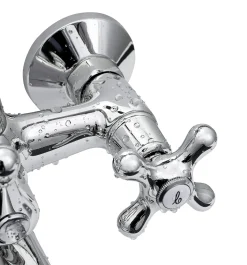 Calmwaters® Badewannenarmatur Retro Cross, Vintage-Wannenarmatur Mit Kreuzgriffen Und Handbrause, Wasserhahn Badewanne, Zweigriffmischer, Aufputzarmatur, Brauseabgang 1/2, Messing, Chrom, 13PZ2442 -Garten- & Gewächshäuser Geschäft 5e0a4468126ee4ae4c222039ad21cecc
