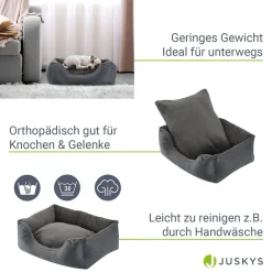 Juskys Hundebett Eila S – Hundekorb 50 X 37 X 15 Cm – Orthopädisches Hundekissen Waschbar & Flauschig - Haustierbett Für Kleine Hunde & Katzen In Grau -Garten- & Gewächshäuser Geschäft 5e35899536edf7c343e4658fce841eb5