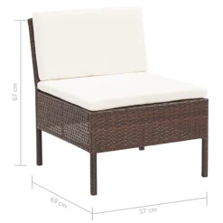VIDAXL 3-tlg. Garten-Lounge-Set Mit Auflagen Poly Rattan Braun -Garten- & Gewächshäuser Geschäft 5e479576547e110d131a3ae235e78453