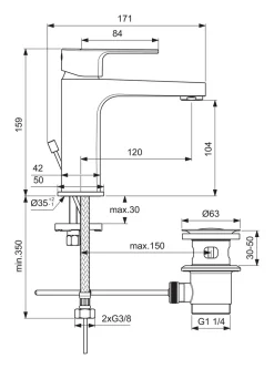 IDEAL STANDARD BC686AA Waschtischarmatur Cerafine D, H105, -Garten- & Gewächshäuser Geschäft 5e5c808c696883dfbcc6c6b3a37ab266
