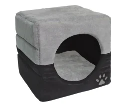 Dehner Katzen- Und Hundehöhle Luca 2in1, Ca. 35x 35 X 35 Cm, Polyester, Grau