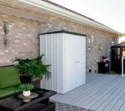 Spacemaker Metall Geräteschrank "5 X 3", Gartenaufbewahrung Lichtgrau 1,4 M² -Garten- & Gewächshäuser Geschäft 5f0b1f1fc25d7a8da002a69817004e3c