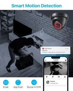 ZOSI 8CH 1080P HD DVR Video Überwachungssystem Mit 1TB Festplatte Und 4 Außen 2.0MP Dome Überwachungskamera Set -Garten- & Gewächshäuser Geschäft 5f0e5965ae5f9f8ea953fdc67a6041cc