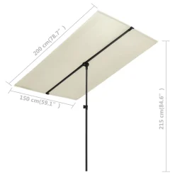 VidaXL Sonnenschirm Mit Aluminium-Mast 2x1,5 M Sandweiß -Garten- & Gewächshäuser Geschäft 5f5616660be8fd3c36d84504808b0198