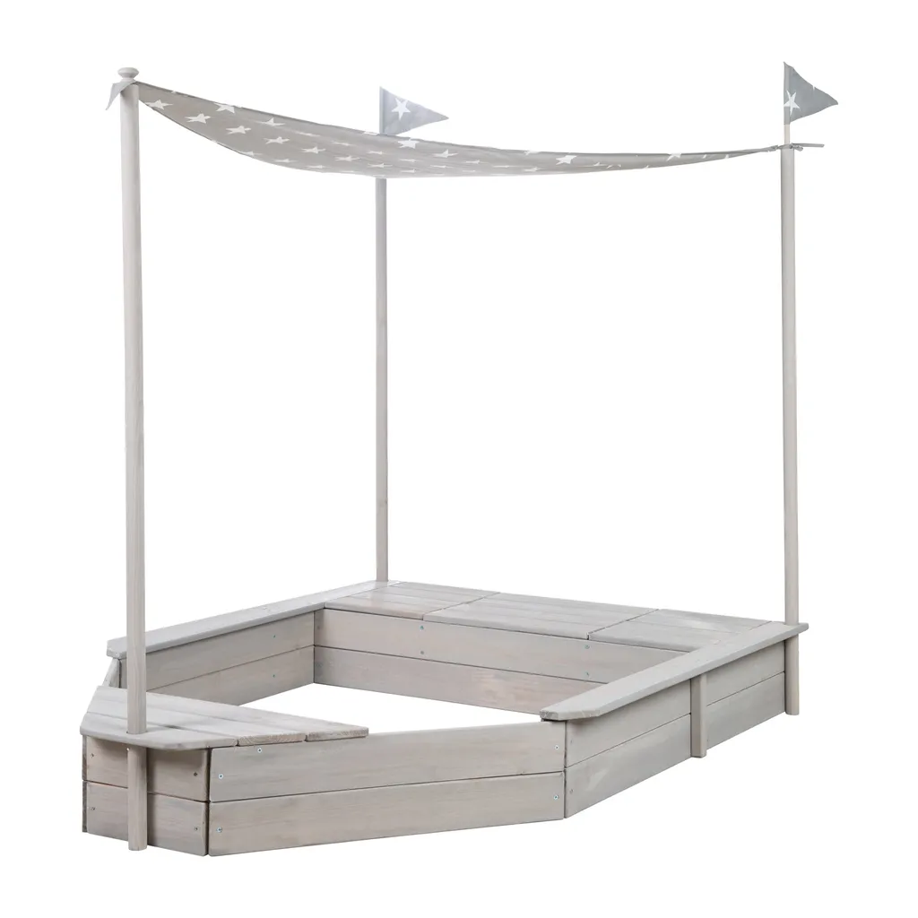 Roba Sandkasten-Schiff, Kinder-Outdoor-Sandkasten Aus Wetterfestem Massivholz, Inkl. Sonnendach 7 Roba Sandkasten-Schiff, Kinder-Outdoor-Sandkasten Aus Wetterfestem Massivholz, Inkl. Sonnendach – Bild 7