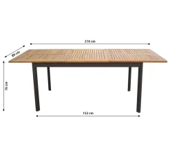 Dehner Auszugstisch Colmar, 152/210 X 89 X 76 Cm, Aluminium/FSC® Teakholz, Natur -Garten- & Gewächshäuser Geschäft 5f84d8f000c8320af108403aef82b4d7