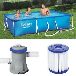 Bestway Frame Pool Deluxe Splash-Steel Pro 300 X 200 X 66 Cm, Mit Ablassventil, 3300 L -Garten- & Gewächshäuser Geschäft 5f88c23333a7caf2179ba03e549cb8ee