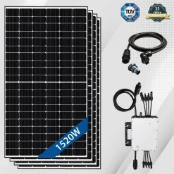 Campergold Solar-PV 1520W Balkonkraftwerk Photovoltaik Solaranlage – Mit EPP 380W Solarmodule Und Hoymiles 1500 Mikrowechselrichter