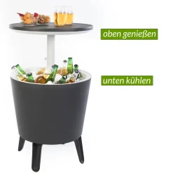 Keter Beistelltisch Getränkekühler Cool Bar Cocktailtisch Partytisch Stehtisch Garten Balkon 50x57-85 Cm 30 L , Farbe:anthrazit - Weiß -Garten- & Gewächshäuser Geschäft 5fa5e6615b7a5290eeced0538db0c965