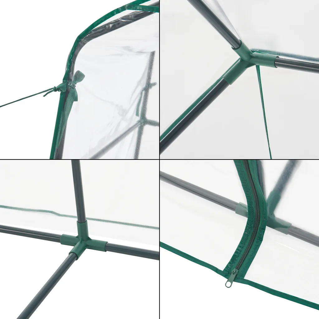 En.casa Gewächshaus Hoorn Mit Ablagen 140 X 73 X 195 Cm Foliengewächshaus Mit Reißverschluss Treibhaus Pflanzhaus Stahlrahmen Transparent 7 En.casa Gewächshaus Hoorn Mit Ablagen 140 X 73 X 195 Cm Foliengewächshaus Mit Reißverschluss Treibhaus Pflanzhaus Stahlrahmen Transparent – Bild 7