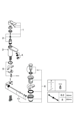 Grohe Einhand-Waschtischbatterie BAUEDGE DN 15 Zugstangen-Ablaufgarnitur 1 1/4" Chrom -Garten- & Gewächshäuser Geschäft 5fc28c4e4045f22629fdd6de2ae900d1