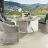 Destiny Malaga II Sessel Luna Tisch Vintage Weiß Gartenmöbelset Garnitur Sitzgruppe Esstisch Sessel