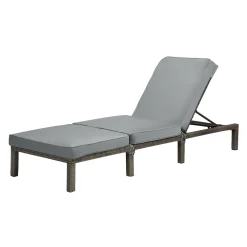 SVITA PEACH Gartenliege Sonnenliege Relaxliege Polsterauflage Klappbar Polyrattan Grau