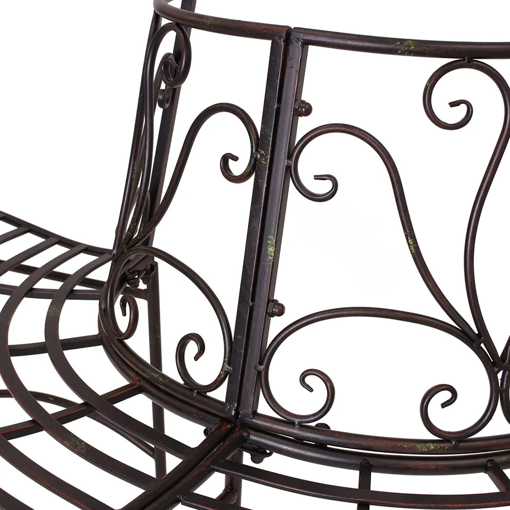 Frank-Flechtwaren Metall-Bank 'Halbkreis' Möbel Garten Terrasse Balkon Bequem, Ranken Muster 7 Frank-Flechtwaren Metall-Bank 'Halbkreis' Möbel Garten Terrasse Balkon Bequem, Ranken Muster – Bild 7