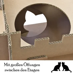 XL Katzenburg Katzenturm Katzenhaus Katzenhöhle Katzennest Haus Aus Pappe Kartonhaus Spielhaus Für Katzen Petigi Katzenmöbel Kratzmöbel Katzenpapphaus -Garten- & Gewächshäuser Geschäft 606e5658ca5acb785130b2d9c7198f05