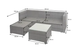 Mendler Poly-Rattan Garnitur HWC-F57, Balkon-/Garten-/Lounge-Set Sofa Sitzgruppe Schwarz, Kissen Dunkelgrau Ohne Deko-Kissen -Garten- & Gewächshäuser Geschäft 60a6f107bd8b44dd6518f42e89e30b68