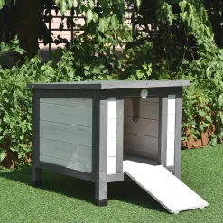 Mucola Katzenhütte Katzenhöhle Katzenhaus Weiß/Grau Outdoor Wurfkiste Holz Katzen Haus -Garten- & Gewächshäuser Geschäft 612febfb6df6536a845d6fa9efb4017e