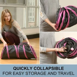 Mmgoqqt 3-Wege Katzentunnel, Y Form Katzentunnel Rascheltunnel, Zusammenklappbar Petplay Tunnel Für Katzen Welpen Kätzchen Kaninchen Hunde -Garten- & Gewächshäuser Geschäft 61436fa1dc8debce7ace806f569fd98f