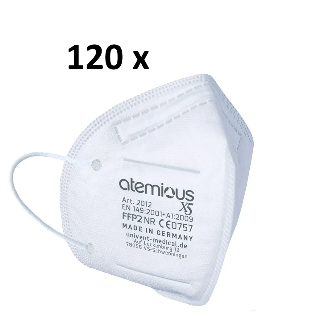 Univent Medical GmbH Atemious X5 Komfort Vlies FFP2 Atemschutzmaske Germany Mit Deutschem Zertifikat CE0757, Menge:10 Stck, Verpackung:einzeln Verpackt 2 Univent Medical GmbH Atemious X5 Komfort Vlies FFP2 Atemschutzmaske Germany Mit Deutschem Zertifikat CE0757, Menge:10 Stck, Verpackung:einzeln Verpackt – Bild 2