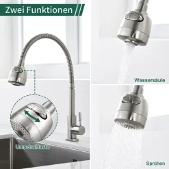 Homelody Küchenarmatur Kaltwasserhahn 304 Edelstahl Wasserhahn Küche Nur Kaltwasser 2 Strahlen Spültischarmatur Mit Flexiblem Hals Armatur Küche 14 Homelody Küchenarmatur Kaltwasserhahn 304 Edelstahl Wasserhahn Küche Nur Kaltwasser 2 Strahlen Spültischarmatur Mit Flexiblem Hals Armatur Küche -Garten- & Gewächshäuser Geschäft 617fae0a957357747147ec39fa9a6647