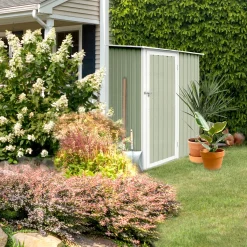 Svita HATTORO P80 Geräteschuppen Metall Gartenschrank Geräteschrank Metallschrank 130x80x186 Cm Hellgrün -Garten- & Gewächshäuser Geschäft 61a2835e7250d5e88210987c8653d3a6